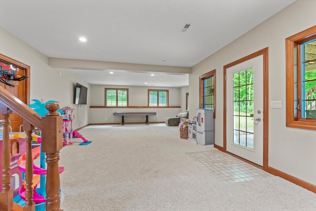 11082 Hoffman Rd, Marcellus, MI 49067 - game room with carpet floors, recessed lighting, and baseboards