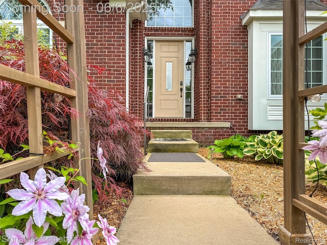 1842 Latimer Dr, Troy, MI 48083 - doorway to property with brick siding