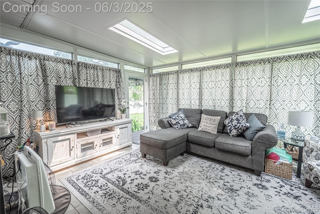 527 Montana St, Marysville, MI 48040 - living area featuring a skylight, plenty of natural light, and tile patterned floors