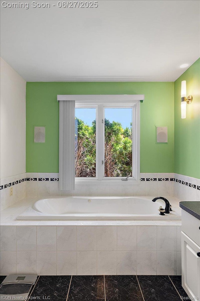 18529 Sumpter Forest Dr, Macomb, MI 48042 - full bathroom featuring a garden tub, plenty of natural light, and vanity