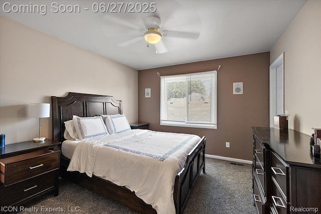 18529 Sumpter Forest Dr, Macomb, MI 48042 - bedroom featuring dark colored carpet and ceiling fan