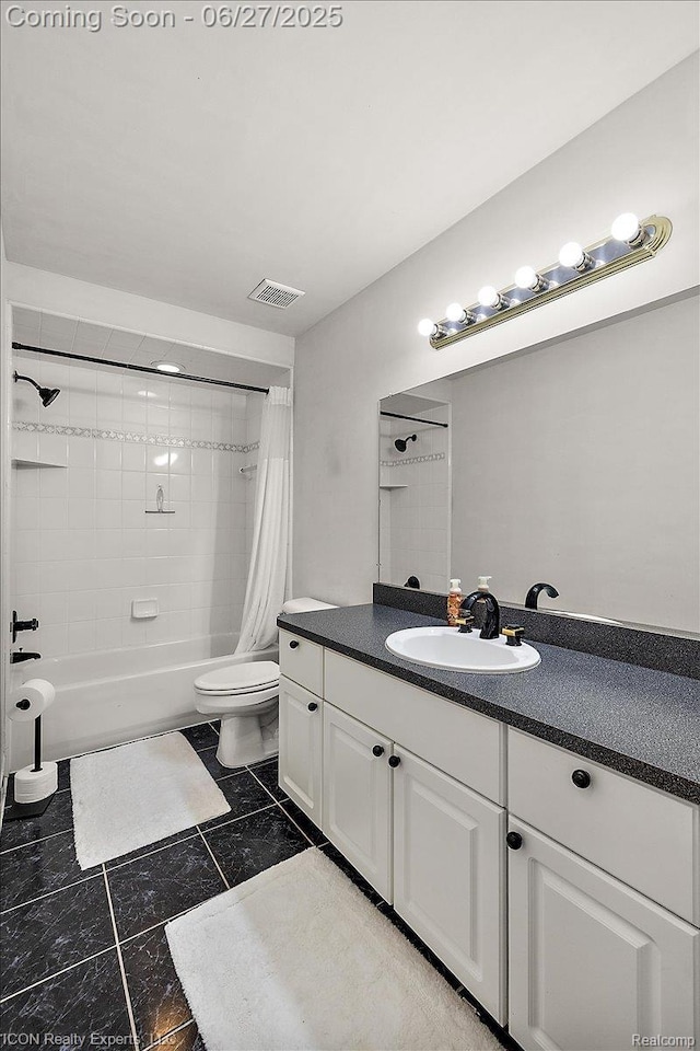18529 Sumpter Forest Dr, Macomb, MI 48042 - bathroom featuring vanity, shower / tub combo, and tile patterned floors