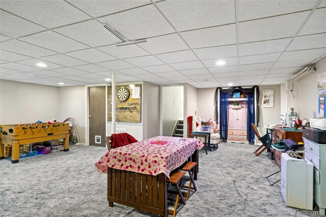 254 Cross Timbers St, Oxford, MI 48371 - carpeted dining area with a paneled ceiling and recessed lighting