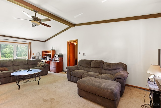 4460 Munger Rd, Tipton, MI 49287 - living room featuring light carpet and ceiling fan