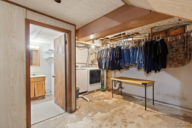 4460 Munger Rd, Tipton, MI 49287 - below grade area featuring independent washer and dryer
