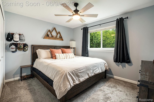 16362 Glenfield Dr, Macomb, MI 48044 - bedroom featuring carpet, baseboards, and ceiling fan