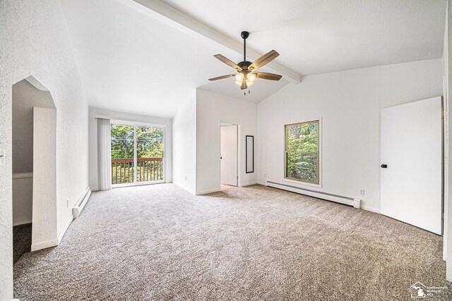 2930 Spielman Rd, Adrian, MI 49221 - spare room featuring baseboard heating, carpet flooring, and ceiling fan