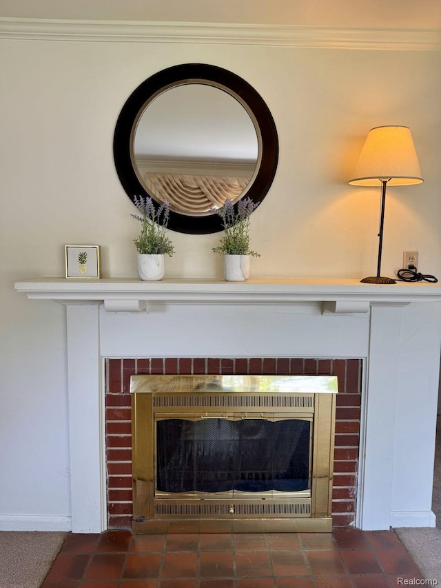 612 Cressfield Ln, Ann Arbor, MI 48103 - detailed view of a fireplace and ornamental molding