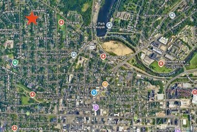612 Cressfield Ln, Ann Arbor, MI 48103 - aerial view of property's location