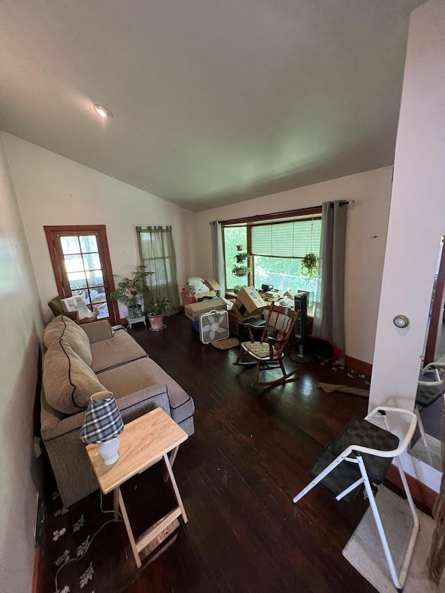 7530 Warren Woods Rd, Three Oaks, MI 49128 - living area with lofted ceiling and hardwood / wood-style flooring