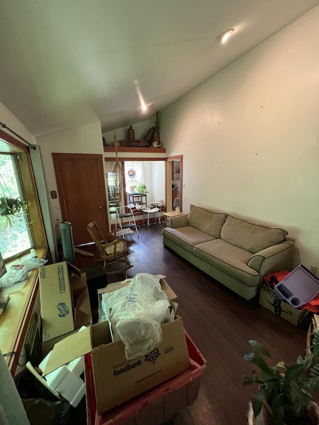 7530 Warren Woods Rd, Three Oaks, MI 49128 - living room featuring vaulted ceiling and wood finished floors