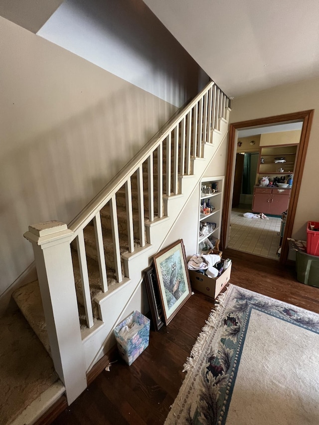 7530 Warren Woods Rd, Three Oaks, MI 49128 - stairs featuring wood finished floors