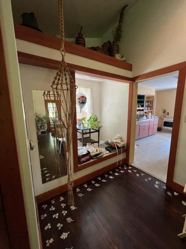 7530 Warren Woods Rd, Three Oaks, MI 49128 - corridor with wood finished floors and baseboards
