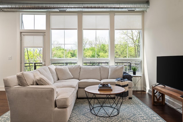 410 N First St Unit 207, Ann Arbor, MI 48103 - living area featuring baseboards and dark wood-style floors