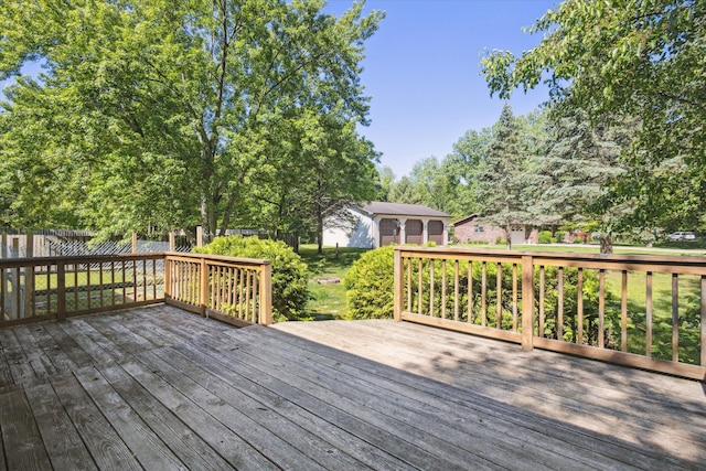 502 Woodland Dr, Buchanan, MI 49107 - view of wooden deck