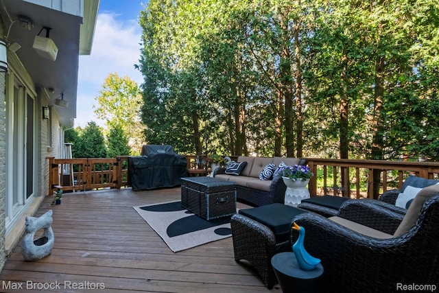 6566 Bristol Dr, West Bloomfield, MI 48322 - deck featuring an outdoor living space and a grill