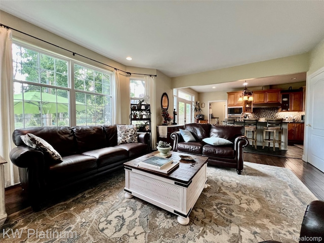 3105 E Woodland Dr, Port Huron, MI 48060 - living room with dark wood-style floors and recessed lighting