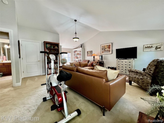 3105 E Woodland Dr, Port Huron, MI 48060 - living room with light colored carpet and lofted ceiling