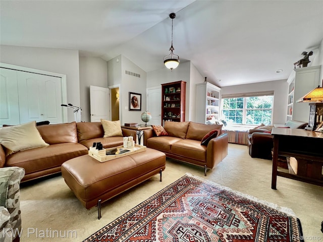 3105 E Woodland Dr, Port Huron, MI 48060 - living room with light colored carpet and lofted ceiling