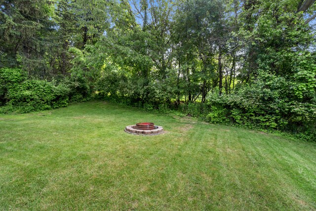 11815 Waldron Rd, Jerome, MI 49249 - view of green lawn featuring a fire pit