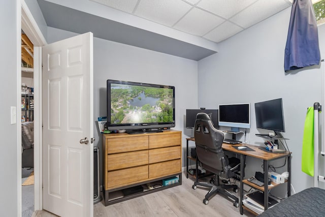 11815 Waldron Rd, Jerome, MI 49249 - office with light wood-style flooring and a drop ceiling