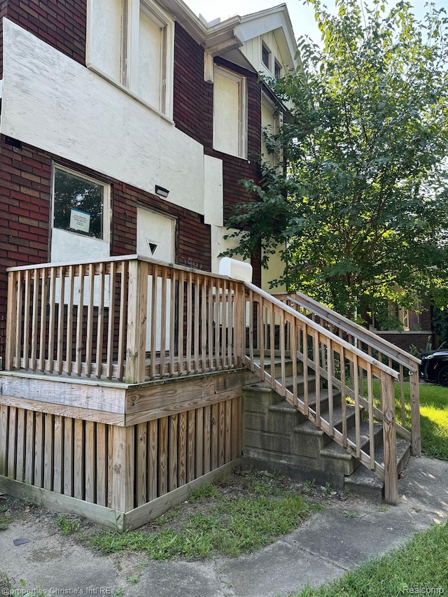 2986 Cadillac Blvd, Detroit, MI 48214 - wooden deck featuring stairway