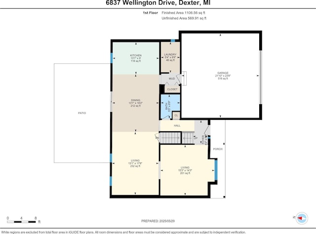 6837 Wellington Dr, Dexter, MI 48130 - floor plan / room layout