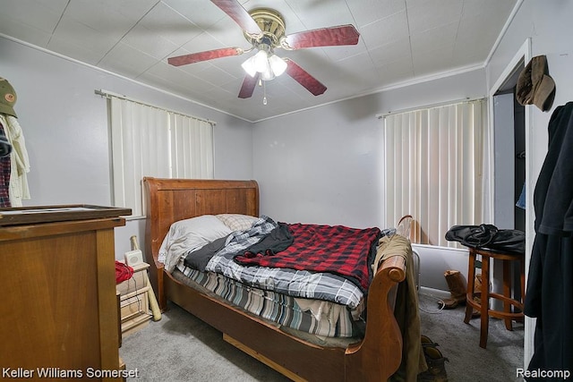 23733 Champaign St, Taylor, MI 48180 - bedroom featuring carpet floors, ceiling fan, and ornamental molding