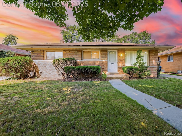 13973 Dixie, Redford, MI 48239 - ranch-style home with a lawn and brick siding