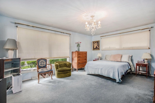 1205 Sassafras Ln, Niles, MI 49120 - carpeted bedroom featuring a chandelier