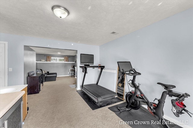 4052 Quest Ct SW, Wyoming, MI 49418 - workout room with carpet flooring and a textured ceiling