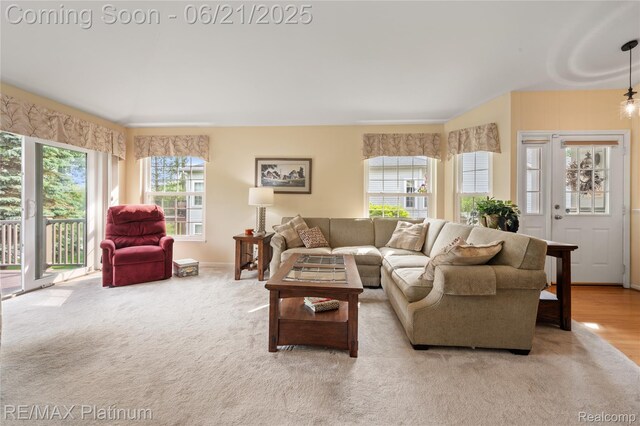2336 Swans Cv Unit 7, Fenton, MI 48430 - carpeted living room with baseboards