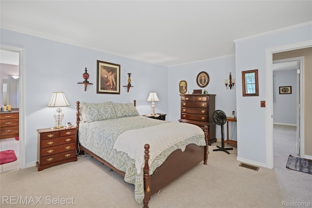 2391 Atwell Rd, Attica, MI 48412 - bedroom featuring light colored carpet, crown molding, and baseboards