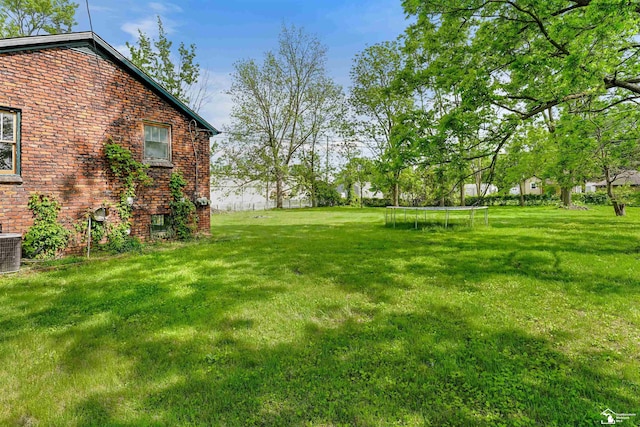 5650 Sylvia St, Dearborn Heights, MI 48125 - view of green lawn with a trampoline