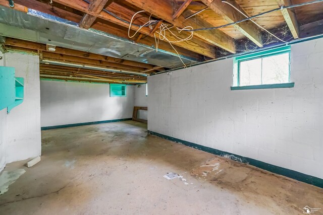 5650 Sylvia St, Dearborn Heights, MI 48125 - below grade area with healthy amount of natural light and concrete block wall