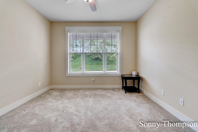 3912 Preserve Dr NE Unit 44, Belmont, MI 49306 - empty room featuring carpet floors, a ceiling fan, and baseboards