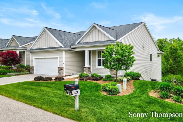 3912 Preserve Dr NE Unit 44, Belmont, MI 49306 - craftsman-style house featuring board and batten siding, an attached garage, a shingled roof, and a front yard