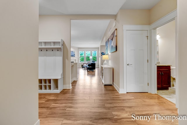 3912 Preserve Dr NE Unit 44, Belmont, MI 49306 - hallway featuring light wood finished floors and baseboards