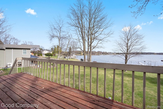 3501 Mann Rd, Clarkston, MI 48346 - deck featuring a water view and a yard