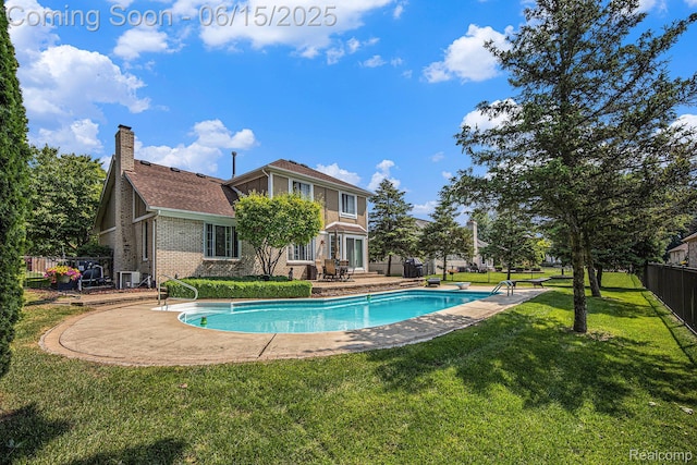 16096 Violet Dr, Macomb, MI 48042 - view of swimming pool featuring a patio area and a diving board