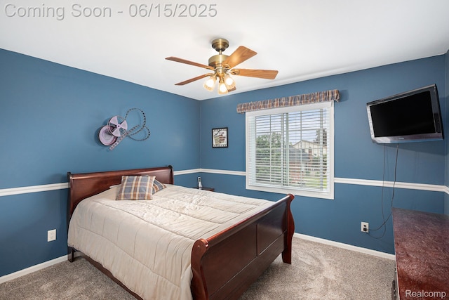 16096 Violet Dr, Macomb, MI 48042 - bedroom with carpet floors and a ceiling fan