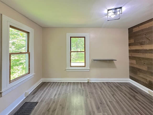 315 E Spruce St, Marshall, MI 49068 - unfurnished room featuring healthy amount of natural light, wood finished floors, baseboards, and wooden walls