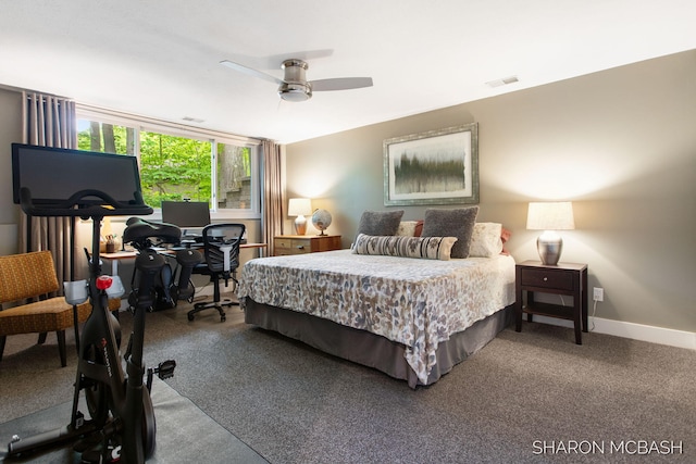 3348 Clearview Ln, Saugatuck, MI 49453 - carpeted bedroom with a ceiling fan and baseboards