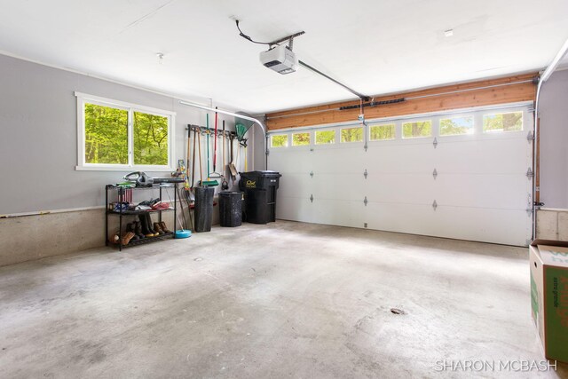 3348 Clearview Ln, Saugatuck, MI 49453 - garage featuring a garage door opener