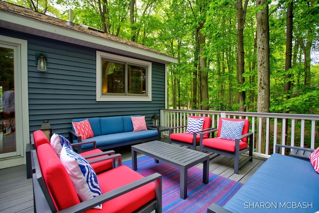 3348 Clearview Ln, Saugatuck, MI 49453 - wooden terrace with outdoor lounge area