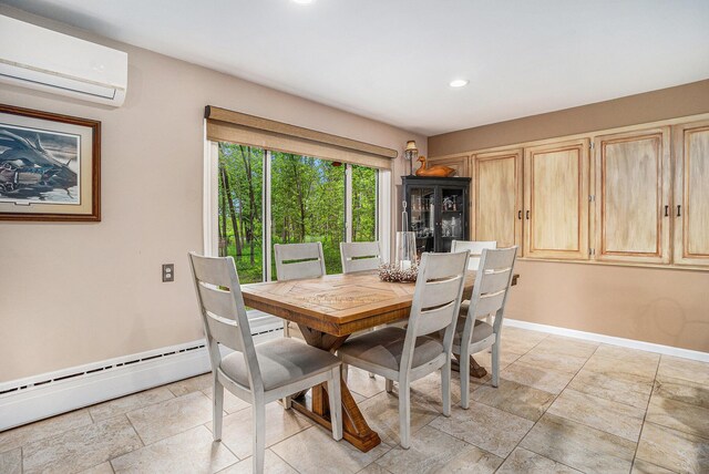 731 13 Mile Rd NW, Sparta, MI 49345 - dining room with a wall mounted air conditioner, baseboards, and recessed lighting