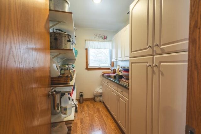 14656 Hersey Rd, Hersey, MI 49639 - laundry room with light wood-style floors and baseboards