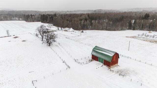 14656 Hersey Rd, Hersey, MI 49639 - view of snowy aerial view