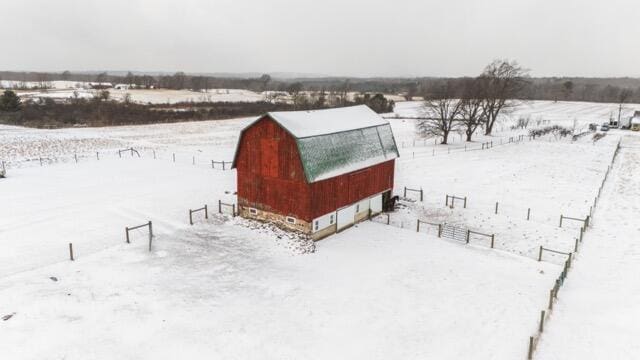 14656 Hersey Rd, Hersey, MI 49639 - snow covered structure featuring a barn