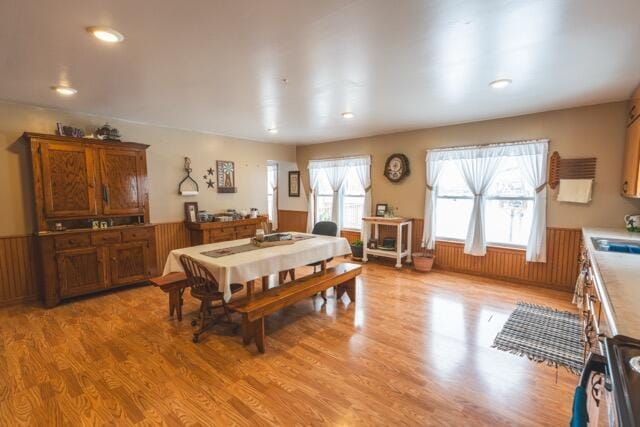14656 Hersey Rd, Hersey, MI 49639 - dining space featuring light wood-style flooring and recessed lighting